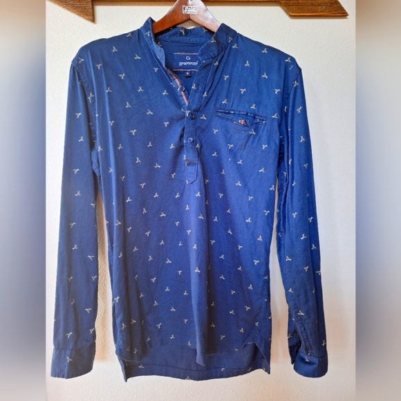 Grammer Mens Long Sleeve 1/4 Button Shirt. Size M - Picture 1 of 7